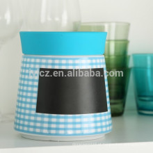 jarra de vasilha cerâmica gravável com tampa de silicone